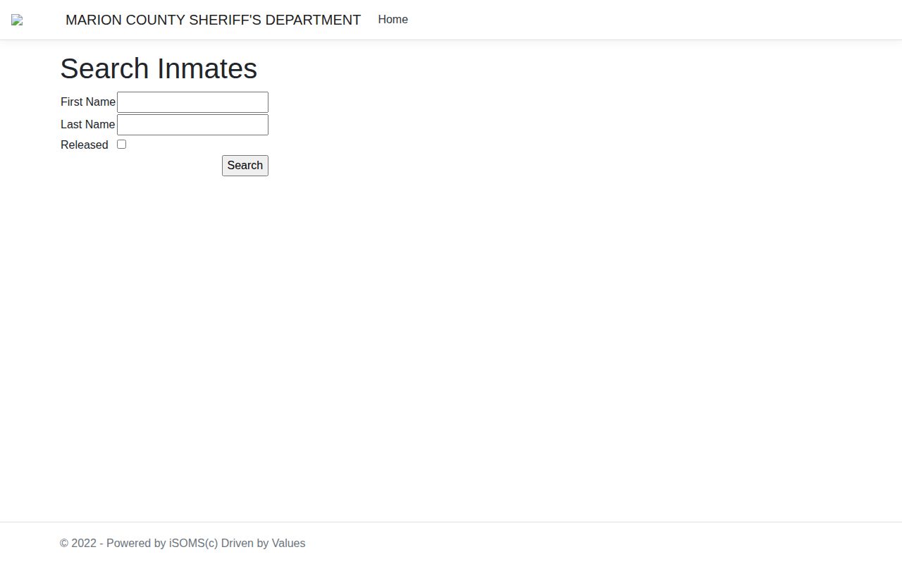 Marion County released inmate name search form